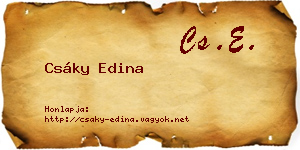 Csáky Edina névjegykártya